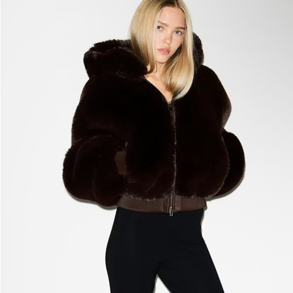 Skims Brown Fur Jacket